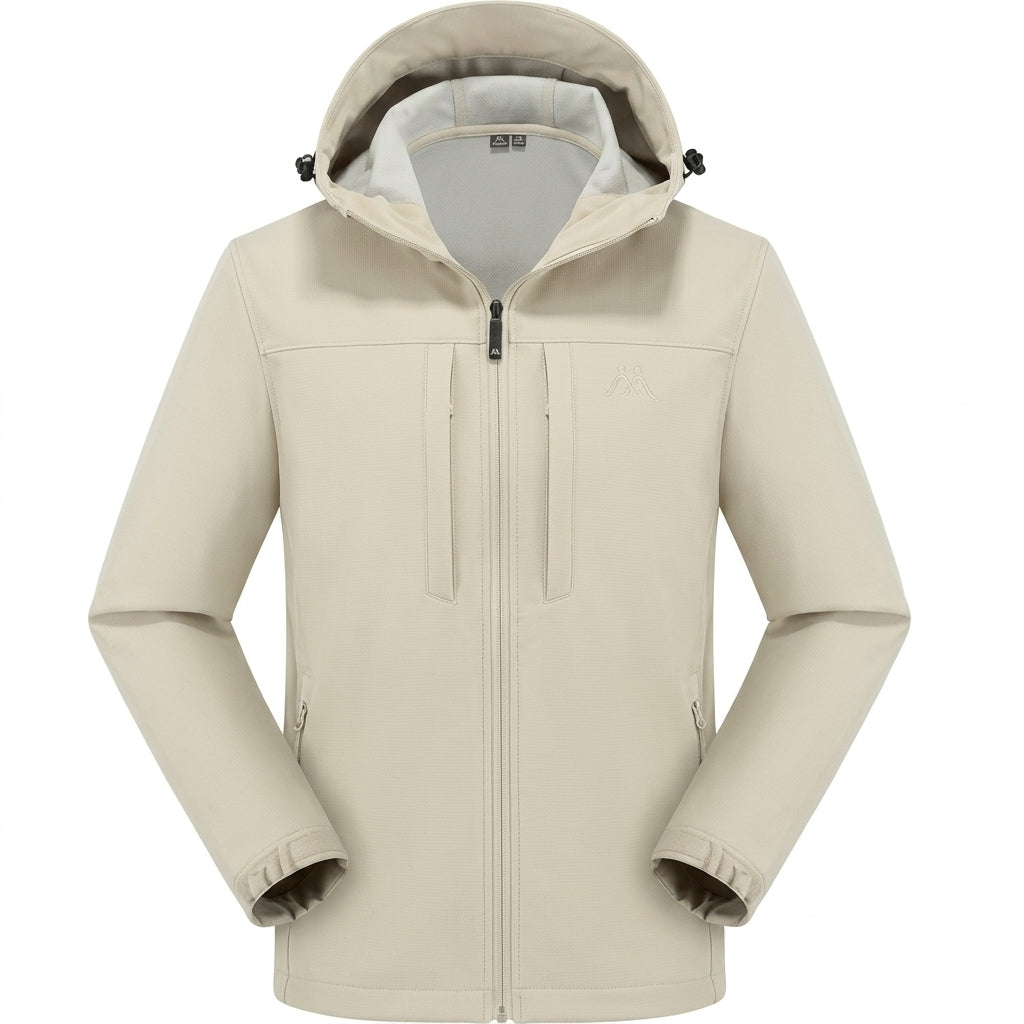 Kurtka męska softshell z kapturem, wodoodporna, z zamkami - Cavrel